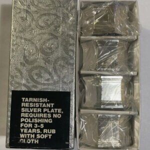 Eterna J778 Genuine Silver Plate 8 Piece Napkin Ring Set NIB